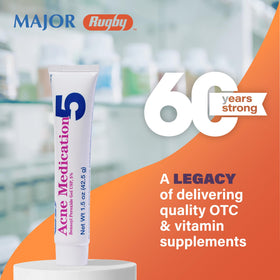 RUGBY LABORATORIES on bathroom shelf showing everyday routine compatibility benefit