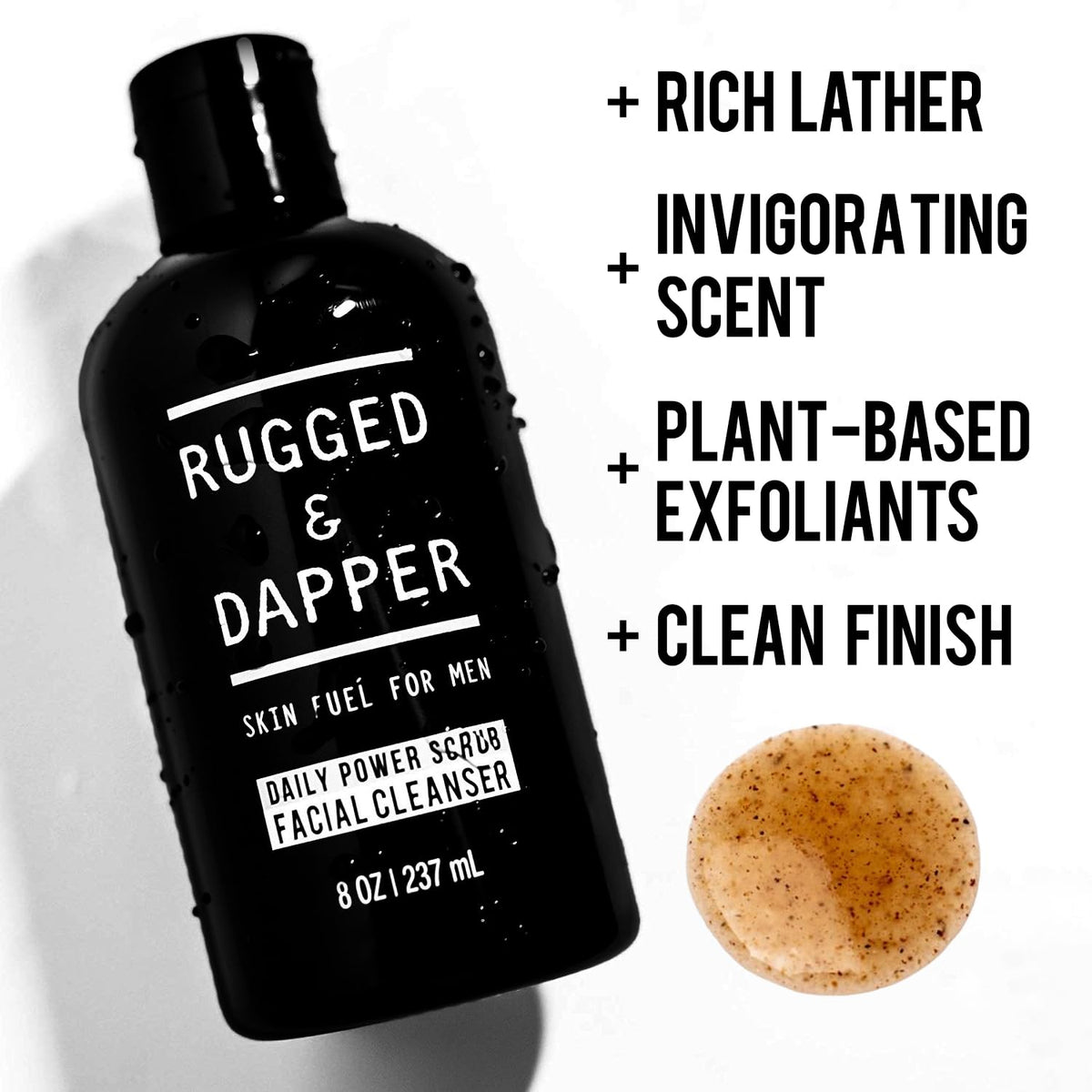 RUGGED & DAPPER used in shower cleansing beard for fewer ingrowns