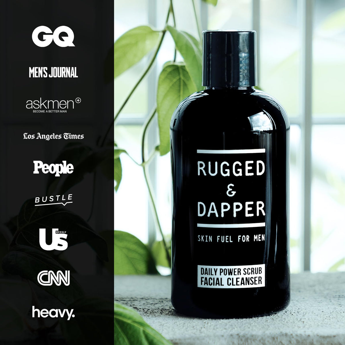 RUGGED & DAPPER bottle in hand showing scale and easy use
