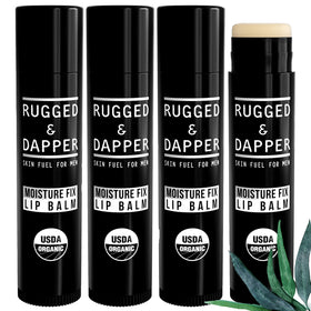RUGGED & DAPPER front view of four tubes showing packaging and matte finish benefit