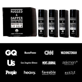 RUGGED & DAPPER ingredient label with beeswax and jojoba details for natural formulation