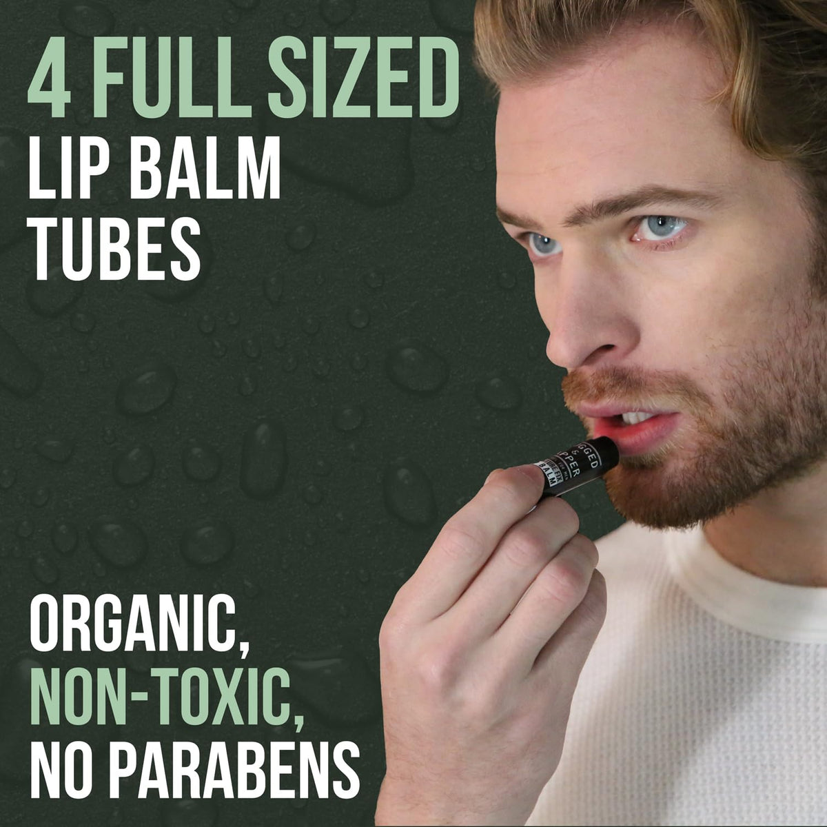 RUGGED & DAPPER tube beside a coin showing compact size and travel compliance