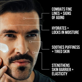 RUGGED & DAPPER label close-up emphasizing ingredient list and clean formulation