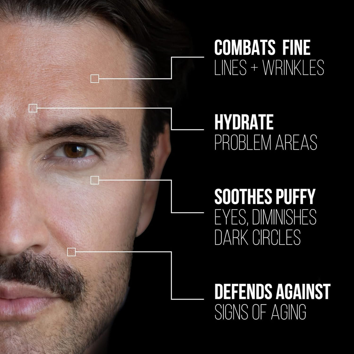 RUGGED & DAPPER ingredient label close-up highlighting key actives and safety