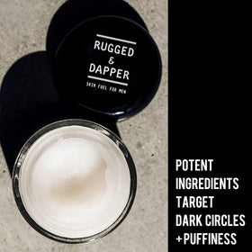 RUGGED & DAPPER on bathroom shelf in real-life setting for daily use context