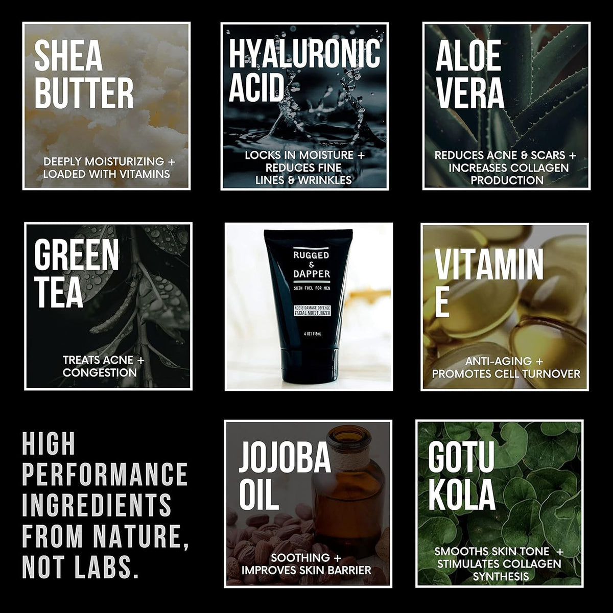 RUGGED & DAPPER close-up of ingredient label highlighting clean formulation
