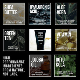 RUGGED & DAPPER close-up of ingredient label highlighting clean formulation