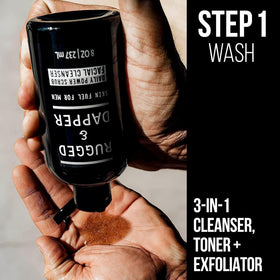 RUGGED & DAPPER Power Scrub close-up texture revealing gentle exfoliation