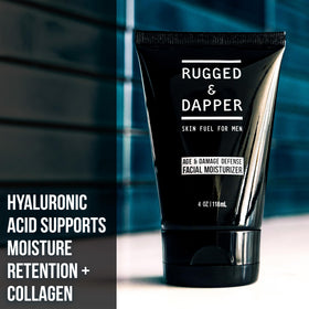 RUGGED & DAPPER tube in toiletry bag showing portability for travel