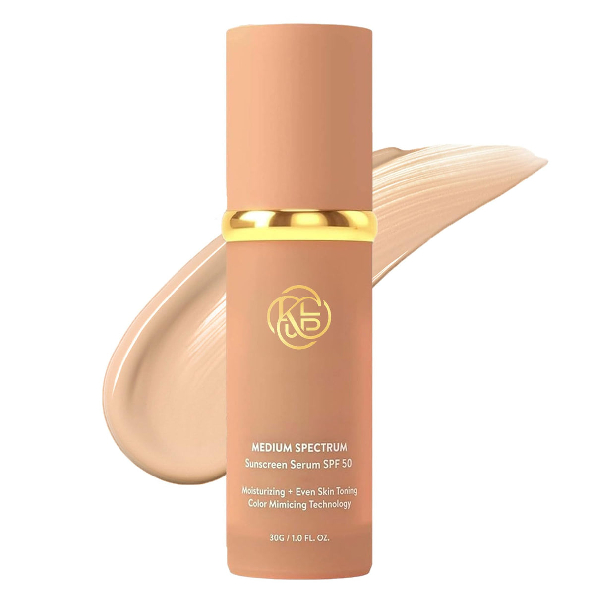 Rulinal front bottle showing medium spectrum shade and SPF benefit