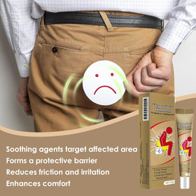 Rulinal tube on bathroom counter suggesting daily comfort routine