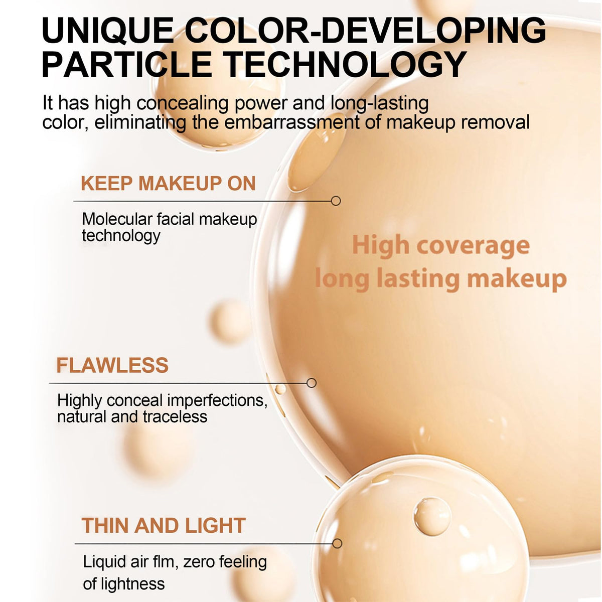 Rulinal swatch poured on arm showing color-changing match benefit