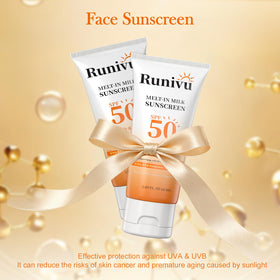 Runivu sunscreen creamy texture close-up highlighting quick absorption