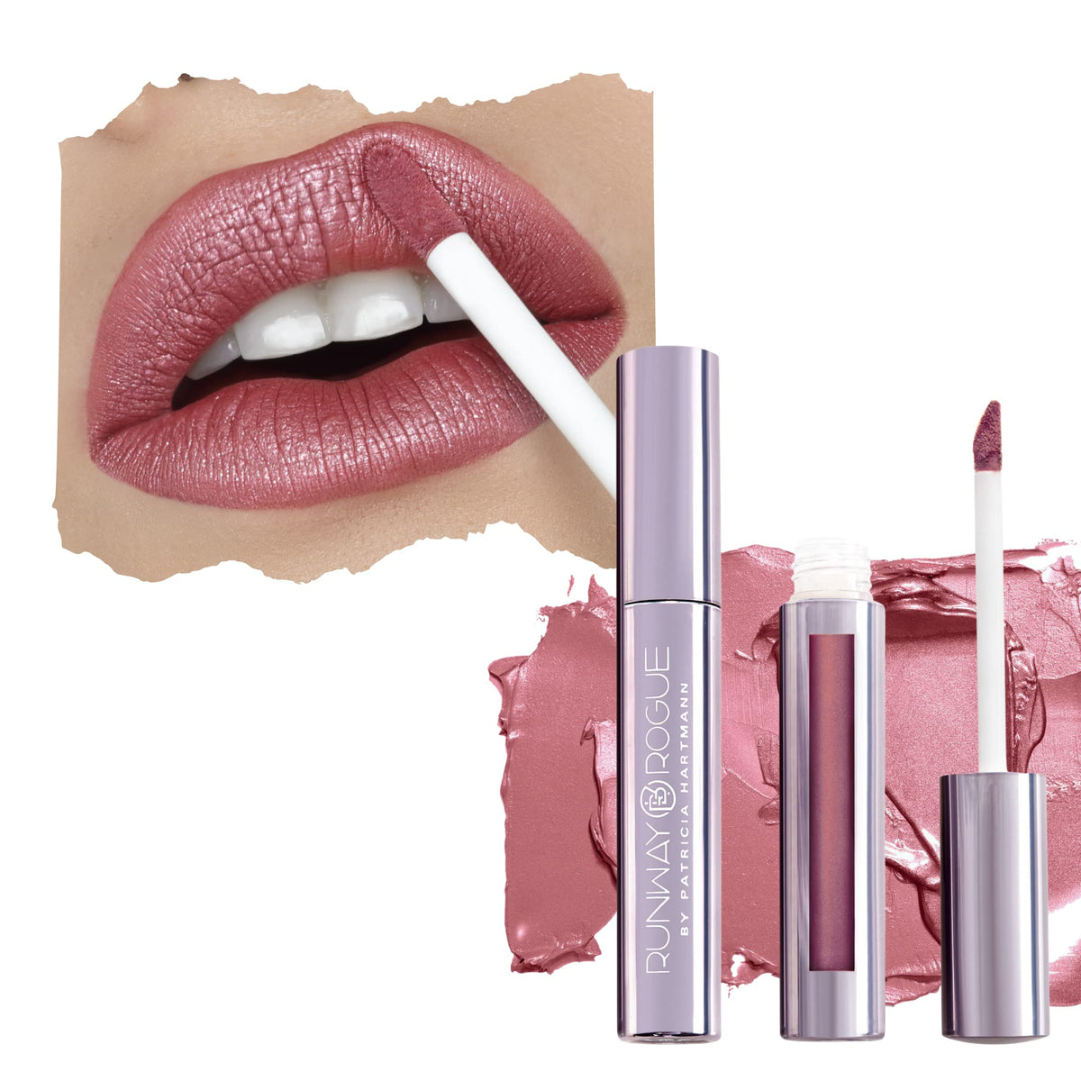 Runway Rogue front packaging showing shade Boss Babe and metallic mauve allure