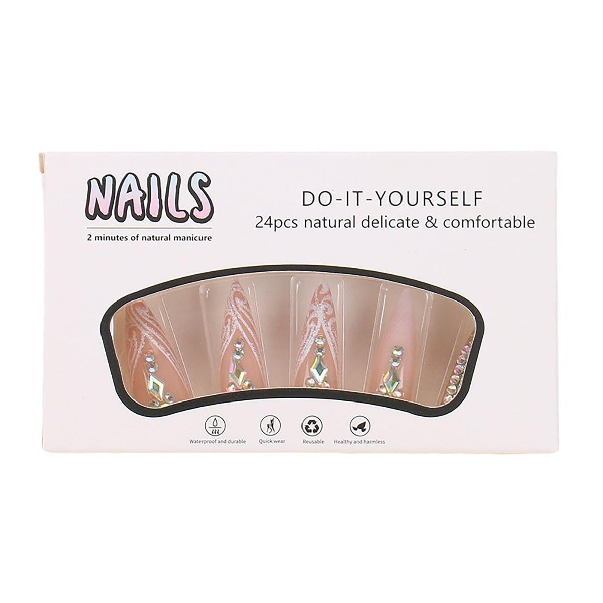 RUOKEXIN size selection display with 12 different nail sizes to ensure accurate fit