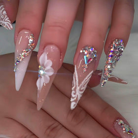 RUOKEXIN close-up of glossy stiletto nail texture highlighting smooth finish and durability