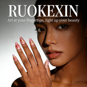 RUOKEXIN worn on hand in lifestyle shot demonstrating elegant stiletto look and everyday wearability