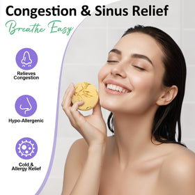 RUSEMLE tablet placed on shower floor releasing aromatic steam during use