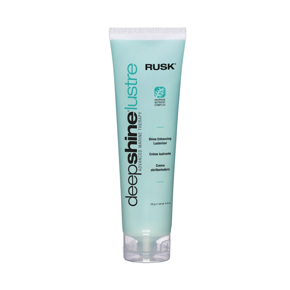 RUSK Deepshine front packaging showing product and glossy hair benefits