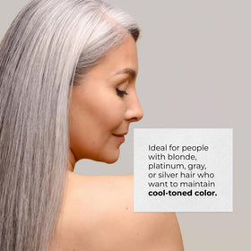 RUSK before and after toning showing reduced brassiness and improved cool tone
