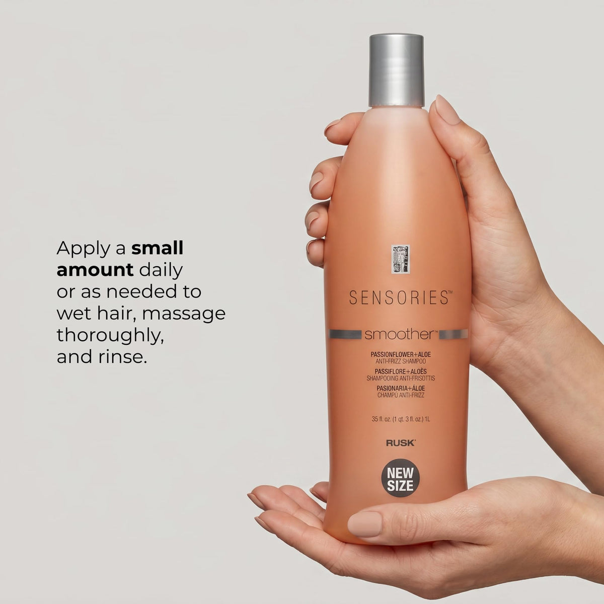 RUSK in-shower use demonstrating easy lather and gentle cleansing