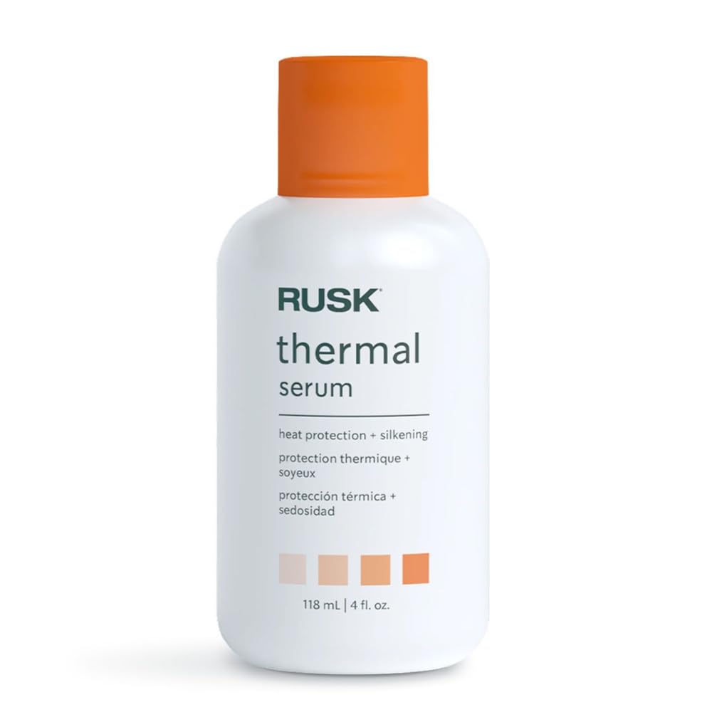 RUSK front bottle showing sleek packaging and salon-quality finish