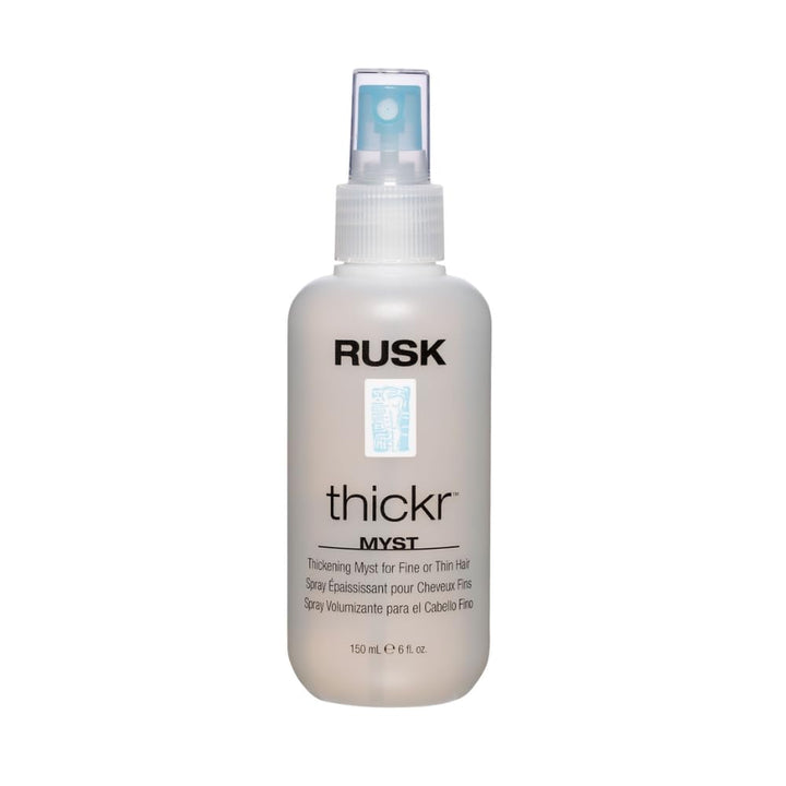 RUSK Thickr front packaging showing 6 fl oz bottle and volumizing benefit
