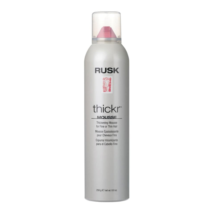 RUSK Thickr front packaging shows brand and volumizing benefit