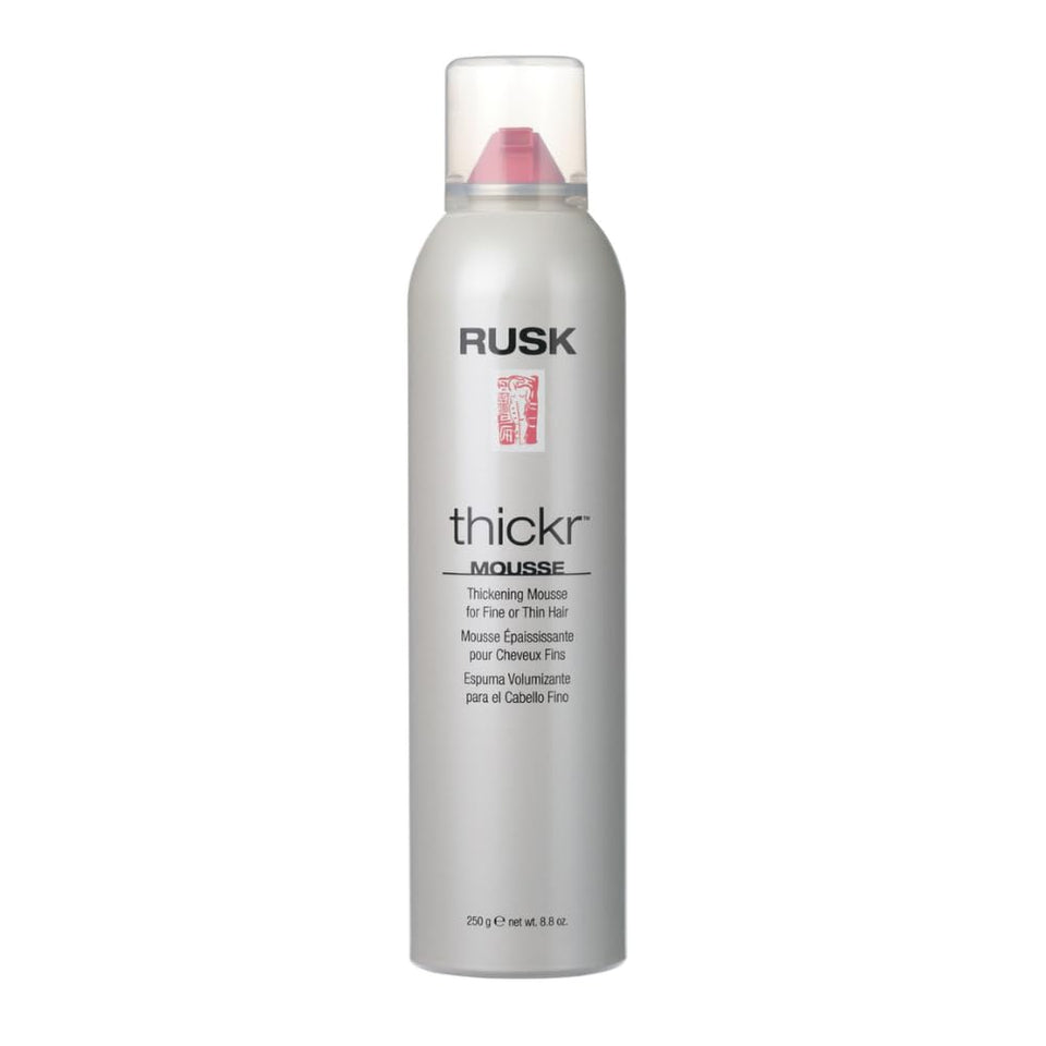 RUSK Thickr front packaging shows brand and volumizing benefit