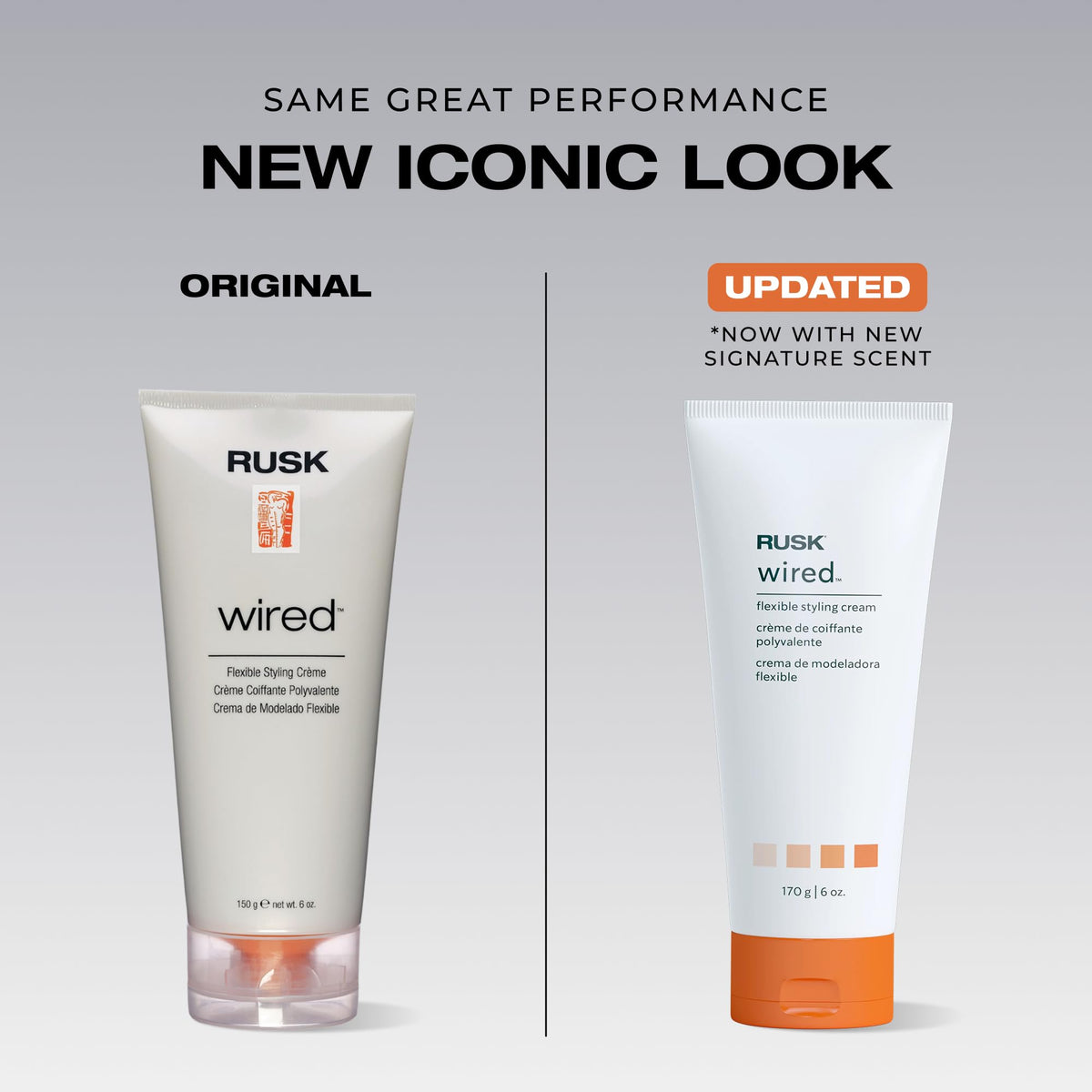 RUSK open cap revealing cream texture for easy application