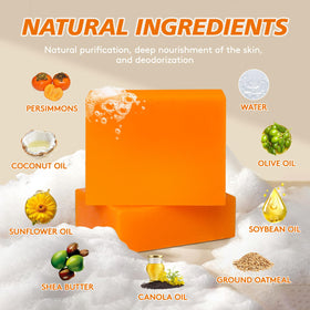 RYH persimmon soap bar texture close-up highlighting gentle exfoliation