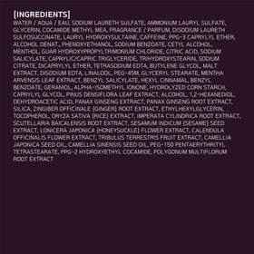 RYO back label close-up showing ingredient list and absence of common irritants