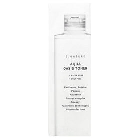 S.NATURE close-up texture pouring clear watery toner demonstrating fast absorption