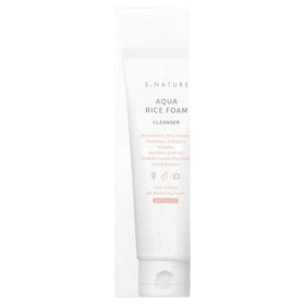 S.NATURE foam texture close-up highlighting airy rice foam that cleans gently
