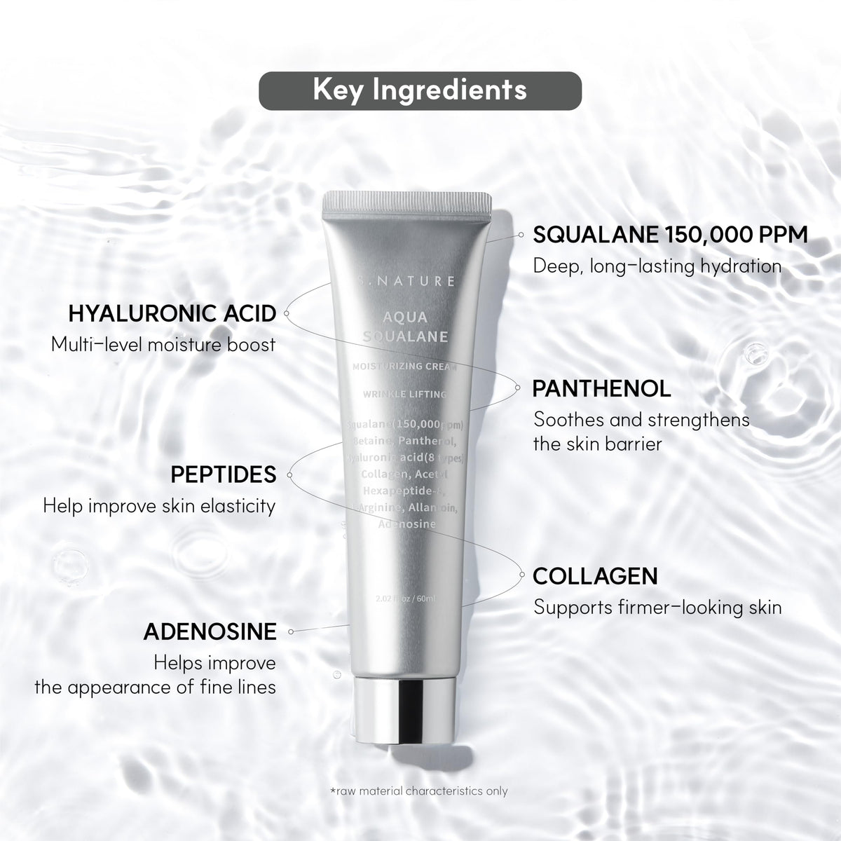 S.NATURE moisturizer on hand demonstrating lightweight absorption benefit