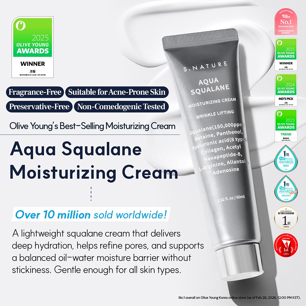 S.NATURE cream texture close-up highlighting smooth, lightweight hydration
