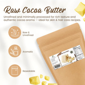 SAAQIN close-up of cocoa butter chunks showing creamy texture for easy melting