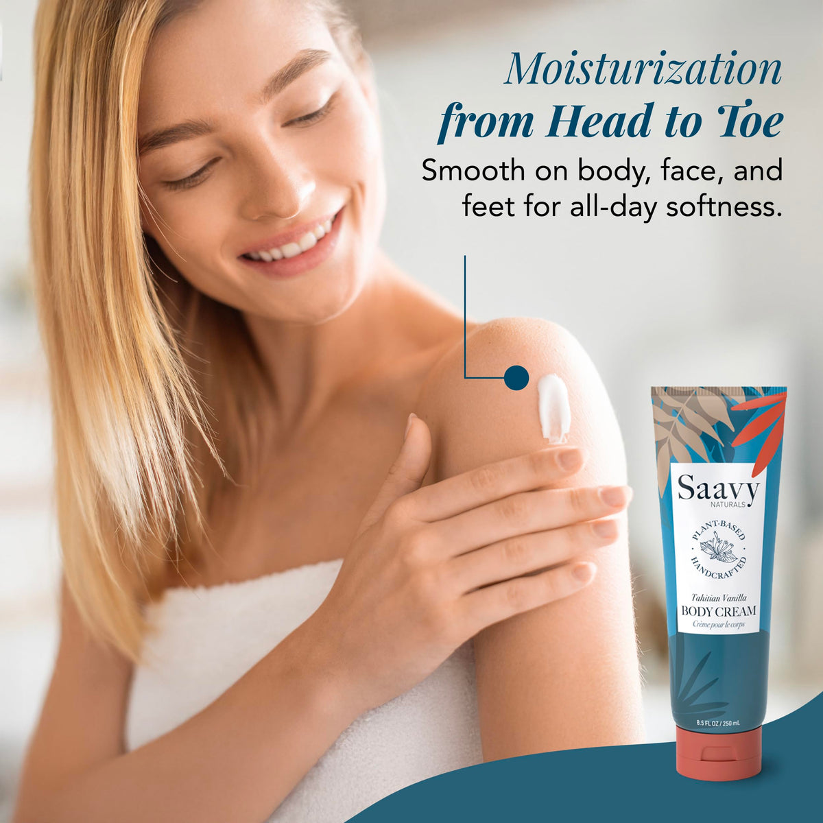 Saavy Naturals open cream texture close-up highlighting rich shea butter hydration