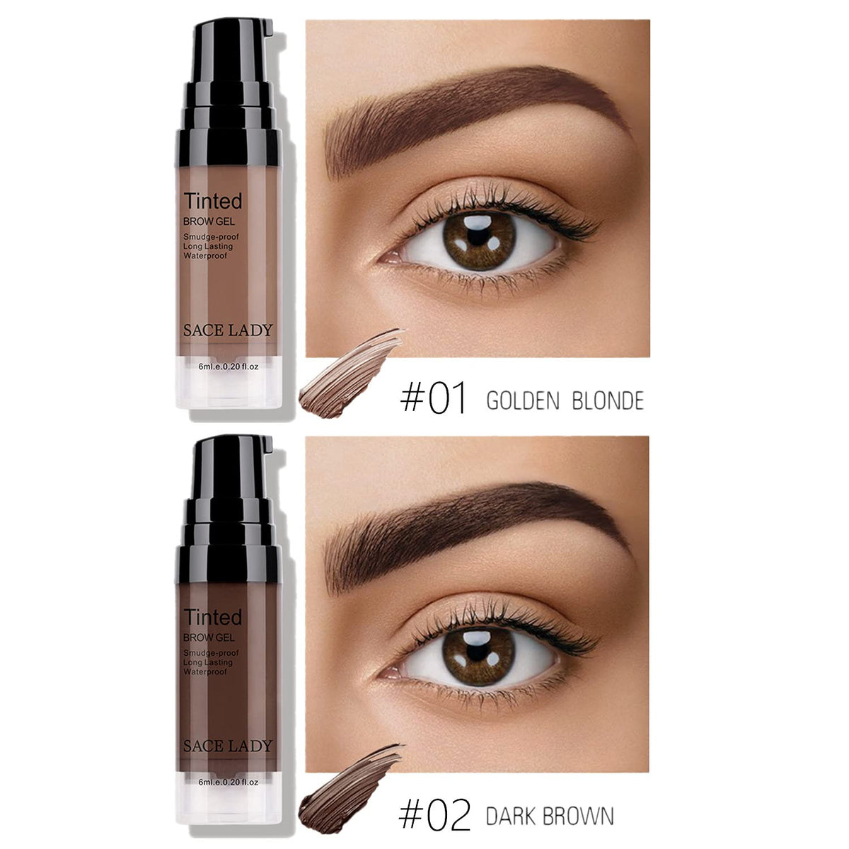SACE LADY dual mini brushes and gel tubes laid flat for precise application tools