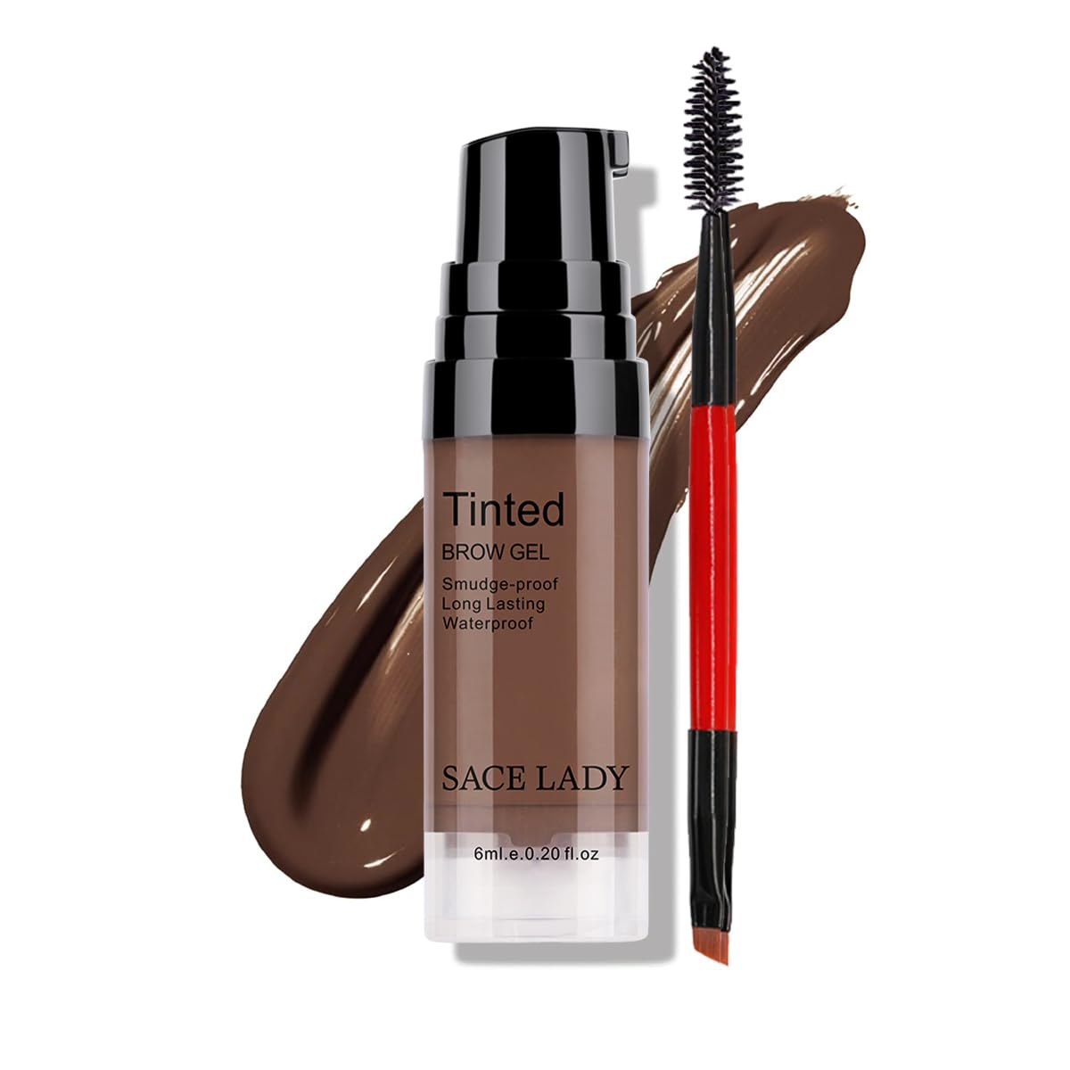SACE LADY front packaging showing ash brown kit and included brush benefit long wear