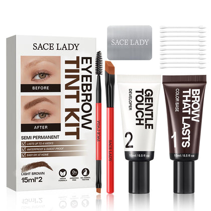 SACE LADY front packaging showing complete eyebrow color kit and contents