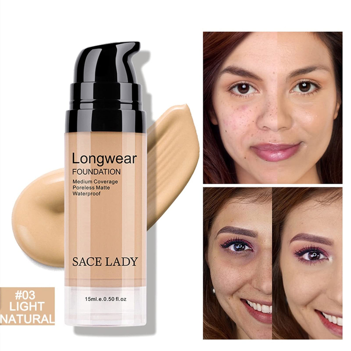SACE LADY pressed powder compact open highlighting oil-control benefit