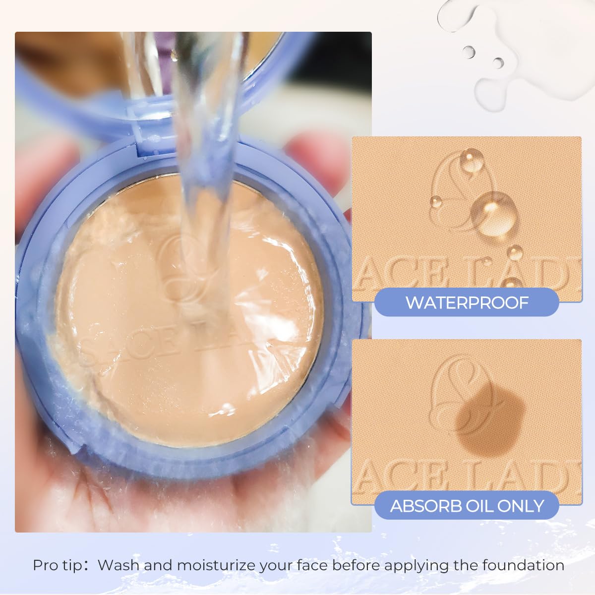 SACE LADY swatch on skin arm illustrating shade #03 blending and mattifying effect