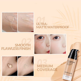 SACE LADY texture foundation swatches showing buildable coverage benefit
