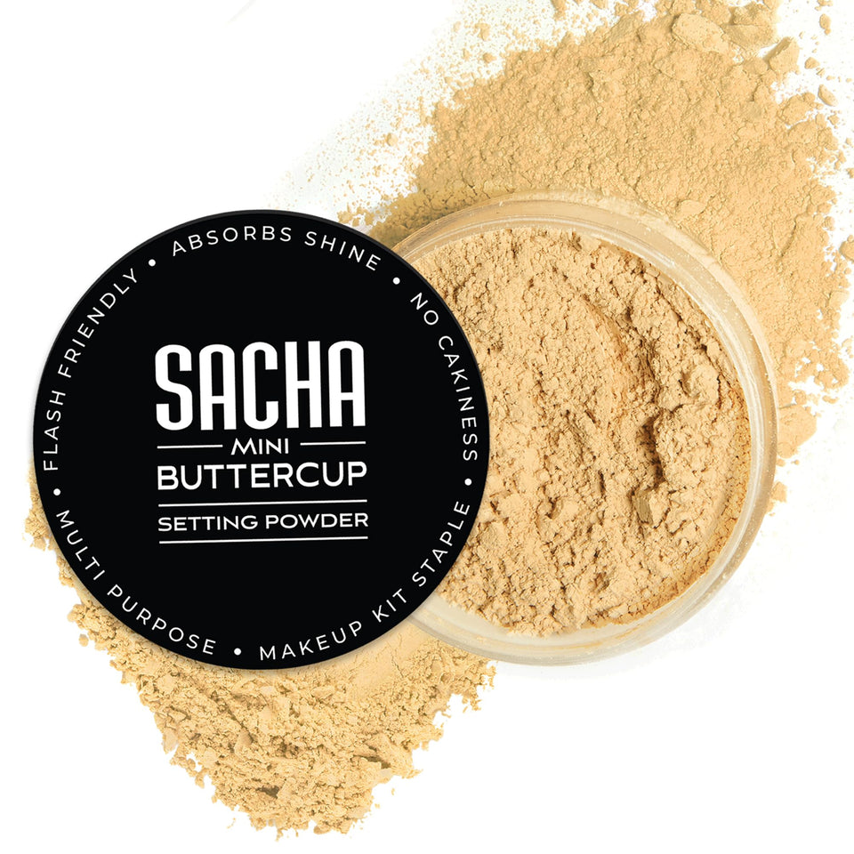 Sacha Buttercup Mini front jar showing compact packaging and portability