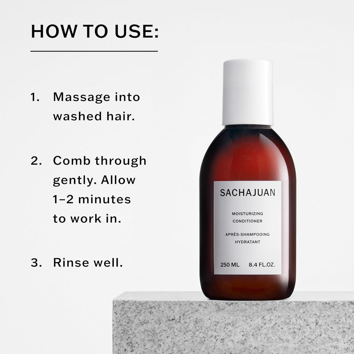 SACHAJUAN conditioned hair shine detail showing smoother, shinier strands