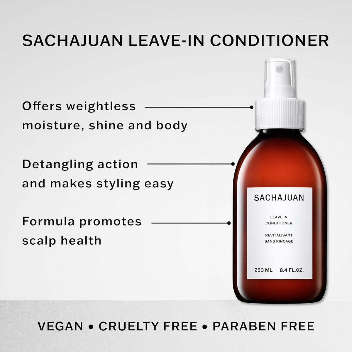SACHAJUAN leave-in conditioner spray action creating light mist for easy application
