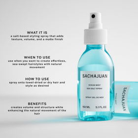 SACHAJUAN fine spray mist dispersing to create even texture and effortless styling