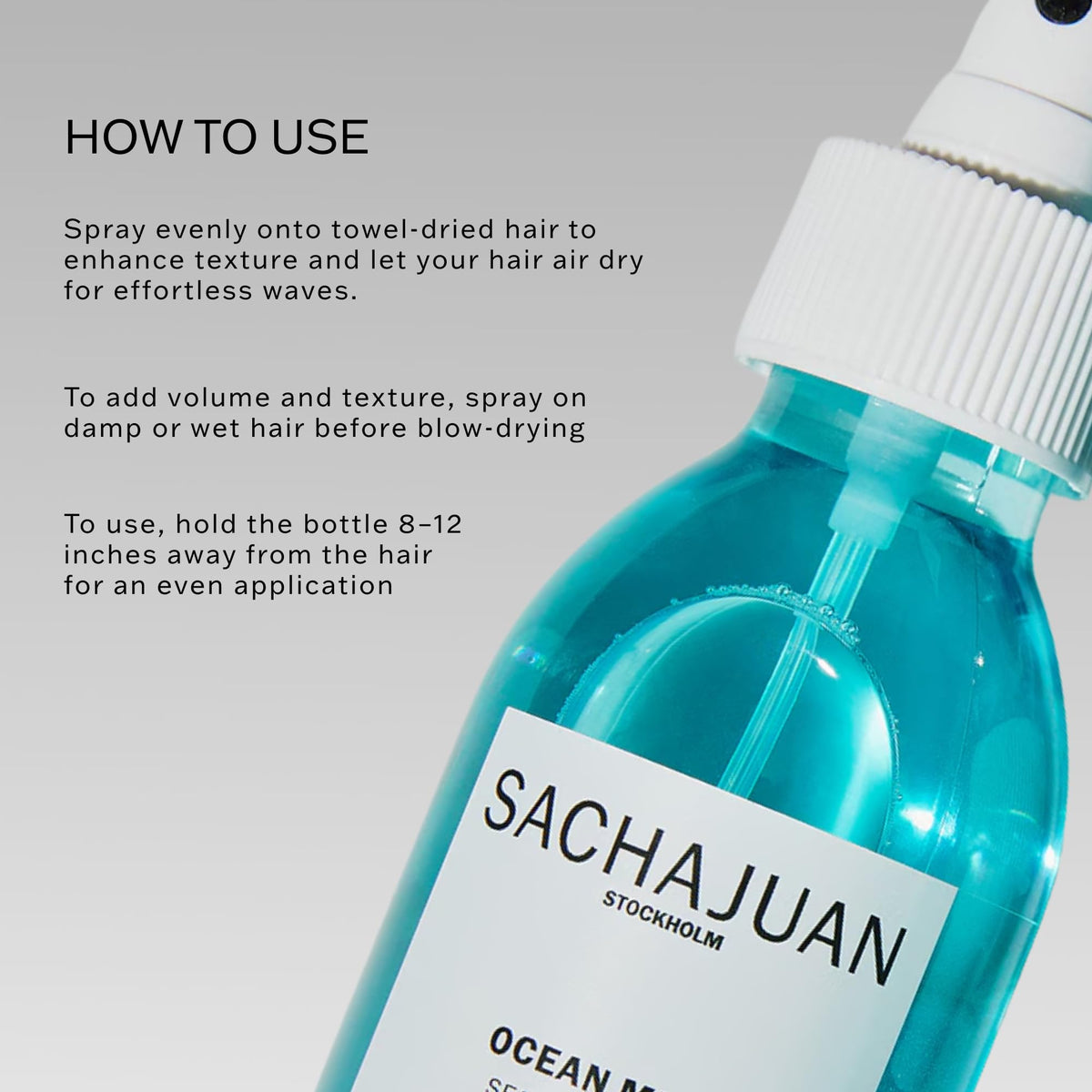 SACHAJUAN applied to mid-lengths showing natural waves and added body on hair