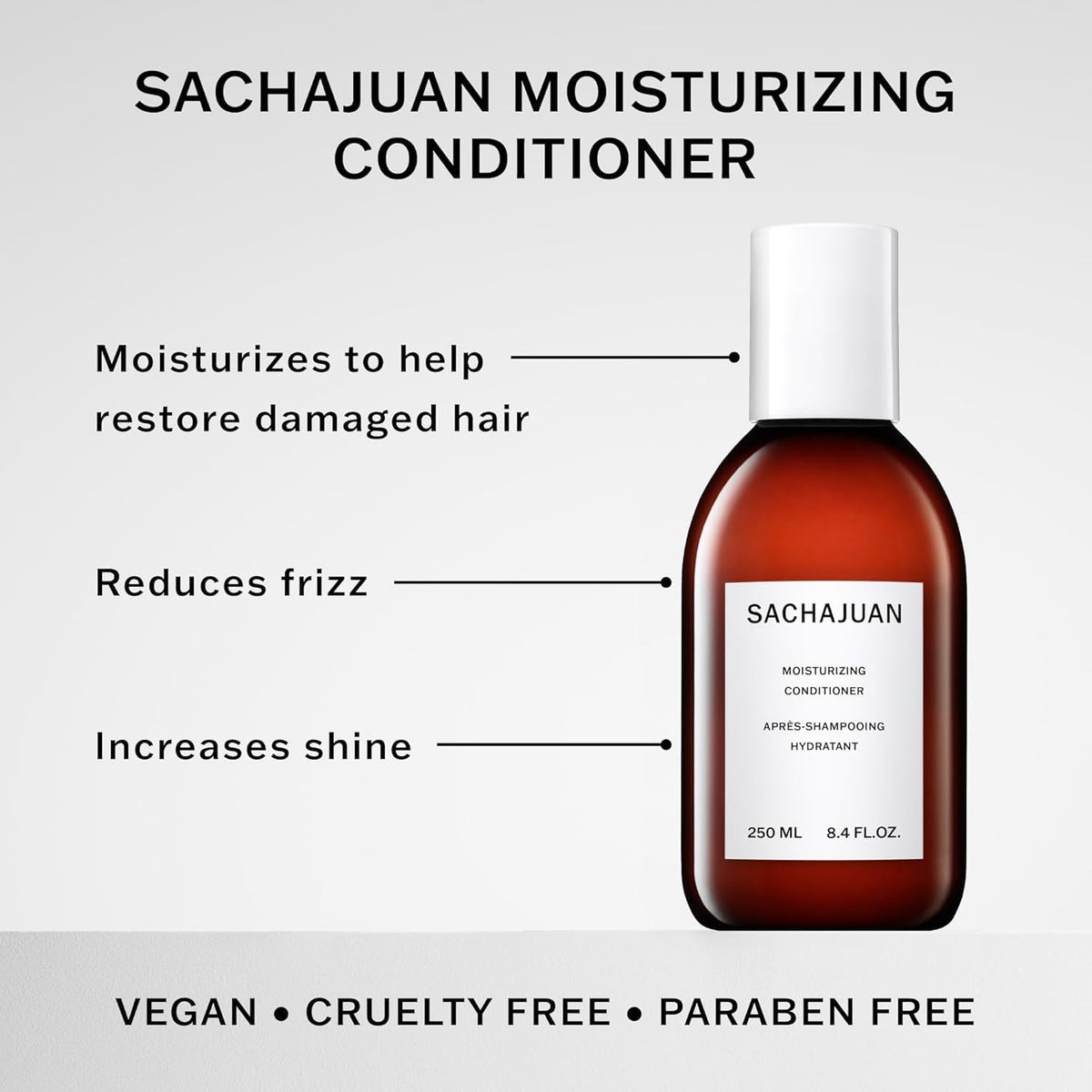 SACHAJUAN pump and label close-up highlighting ingredients and benefits
